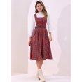 thumbnail image 4 of DARING DIVA Women's Plaid Vintage A Line Pinafore Dress XL Red Green, 4 of 6