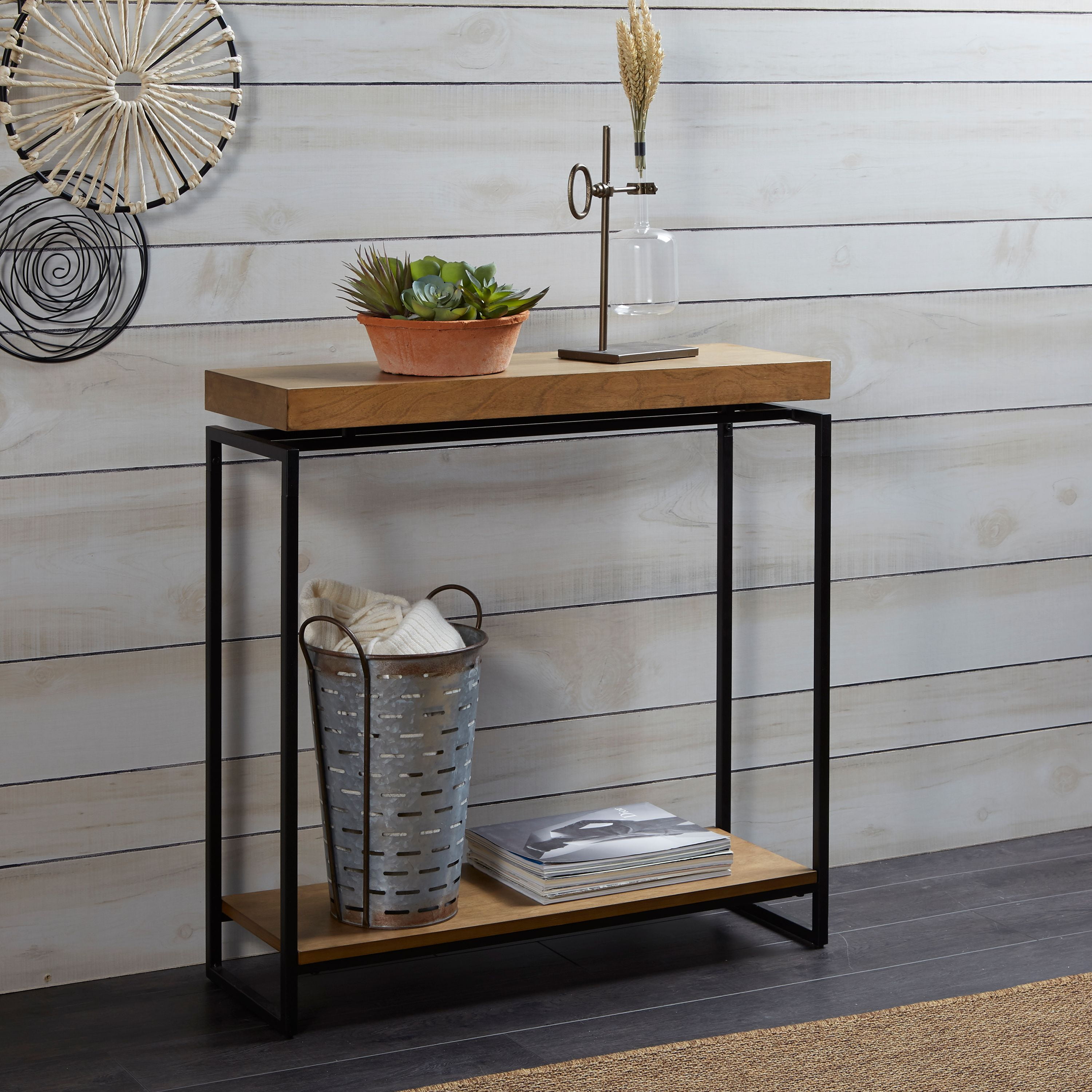 Better Homes Gardens Juno Natural Wood Skinny Console Table With