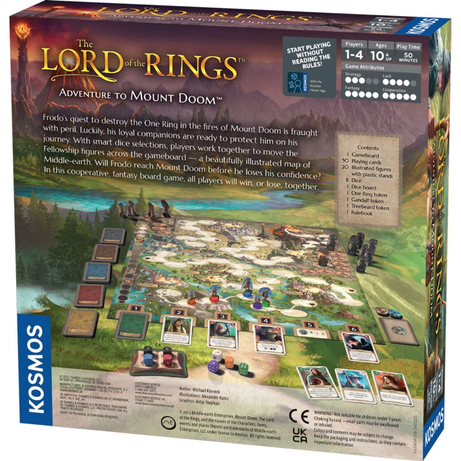 ACD Lord of the Rings Adventure to Mount Doom Family Strategy Board Game, Multicolor, 11"