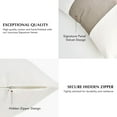 thumbnail image 4 of EVERGRACE Walsh Signature Velvet Panel Cotton Pillow Covers Set of 2, Decorative Pillow Covers 22"x22" for Couch, Square Cushion Cases for Sofa Bedroom Living Room, Sand Dune, 4 of 8