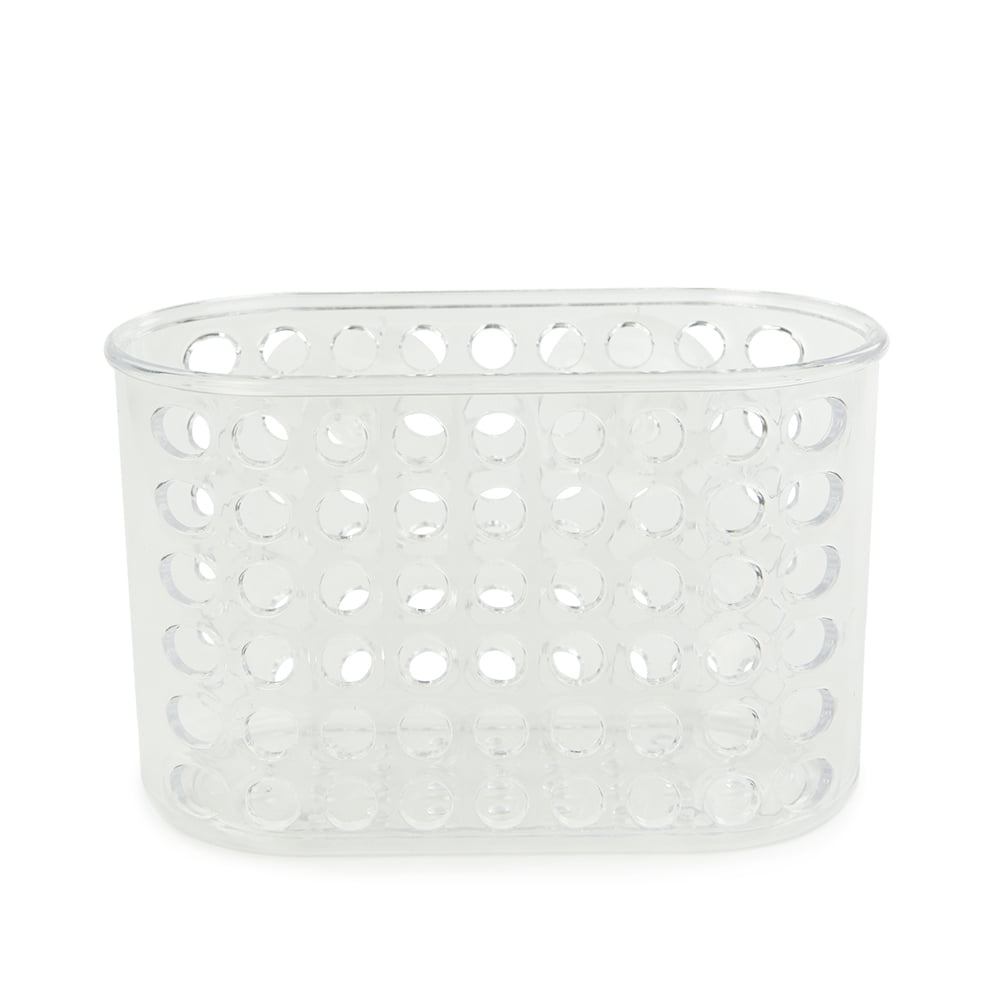 Home Basics Large Cubic Patterned Plastic Shower Caddy with Suction Cups,  Clear, SHOWER
