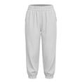thumbnail image 3 of Lmueinov 2026 Women's 100% Corduroy Elastic Waist Cropped Jogger Pants, Side Pockets Loose Fit Soft Casual Capri Lounge Walking Trousers S-2XL, 3 of 8
