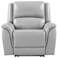 thumbnail image 2 of Steve Silver Alexandria Stone Gray Power Recliner, Top Grain Leather, USB Port, 2 of 5