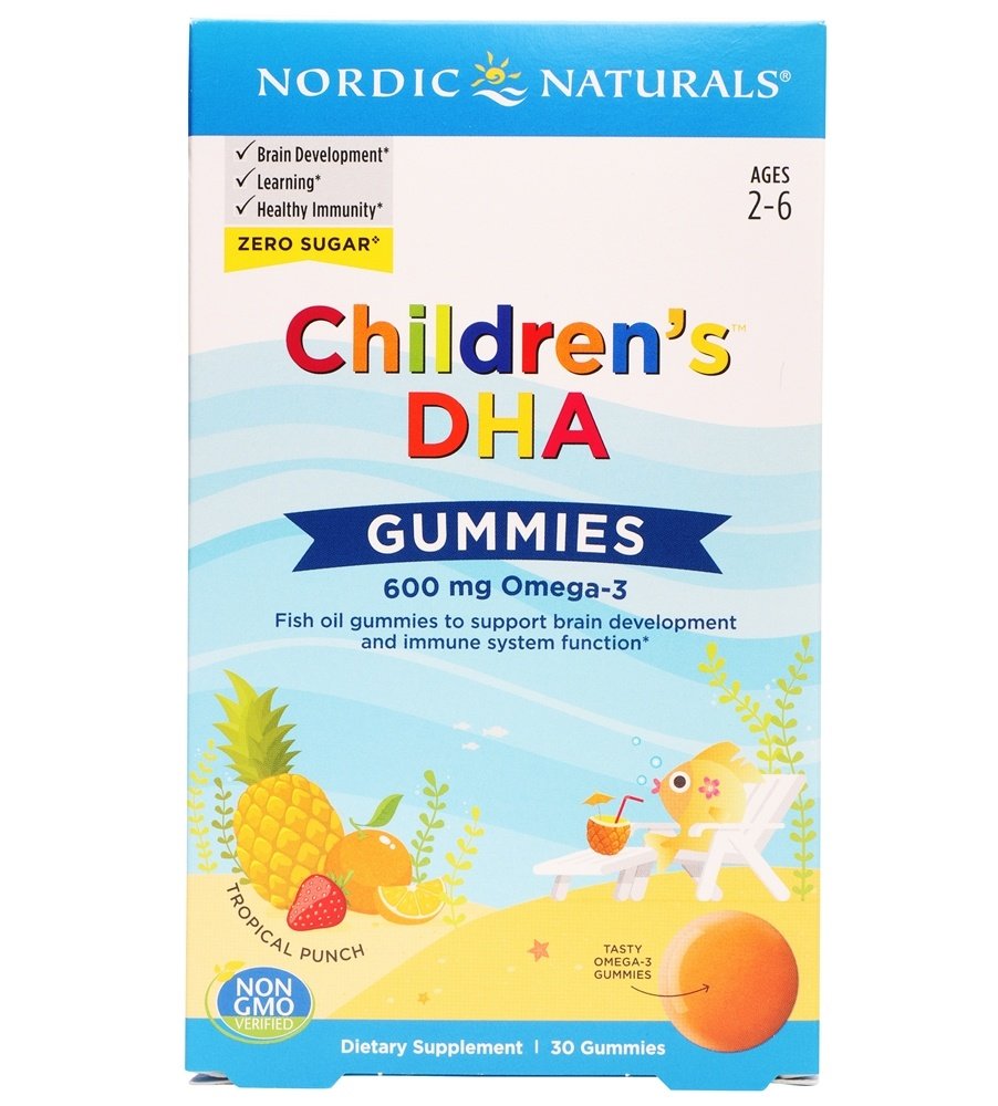 Nordic Naturals Children's DHA Gummies Tropical Punch 600 mg. 30