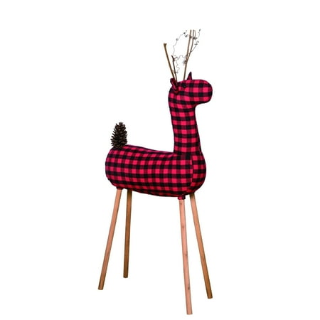 UPC: 0195271997637 | Contemporary Home Living 42  Buffalo Check Reindeer Christmas Plush Figurine