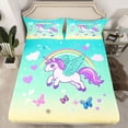 thumbnail image 2 of Feelyou Magical Unicorn Angel Full Size Sheets, Dreamy Butterfly Animal Bed Sheets, Teens Kids Boys Girls Sheet Sets, Lightweight Room Decor, 4-Piece, 2 of 7