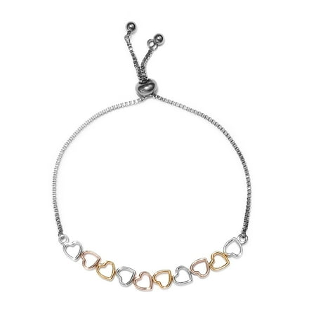 Stylish Valentine Heart Bangle Bolo Bracelet 14K Yellow Rose Gold Platinum Plated 925 Sterling Silver Stainless Steel Fashion Jewelry for Women Graduation Gifts for Her Adjustable