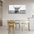 thumbnail image 5 of Asdg76s-Highland Cow Extra Large Wall Art for Living Room Black and White Canvas Western Scottish Cow Framed Prints Oversize Cattle Pictures Painting Artwork Office Decor 60"x30", 5 of 7