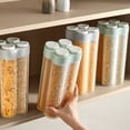 thumbnail image 4 of Airtight Food Storage Container, BPA Free PP Cereal Dispenser Large Kitchen Storage Keeper with Lids and Compartments for Grain, Sugar, Flour, Rice, Nuts, Snacks, 3L, 4 of 5