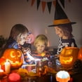 thumbnail image 3 of 4 Pack Pumpkin Lights with Remote and Timer Adjustable LED Pumpkin Lights with Hooks Jack O Lantern Flameless Pumpkin Candle Light Halloween LED Pumpkin Lights Battery Operated, 3 of 9