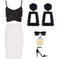 thumbnail image 3 of Gold Rectangle Geometric Dangle Earrings, Fashion Statement Drop Earrings for Women, 3 of 4