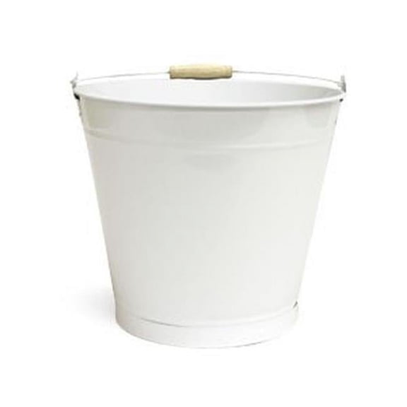 White Metal Flower Bucket