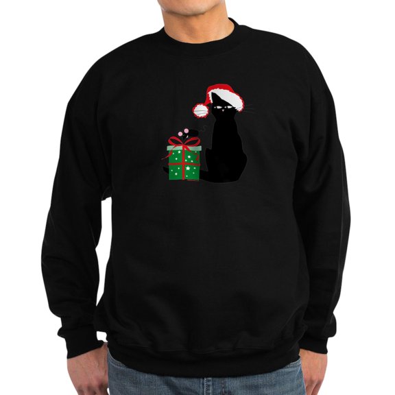CafePress - Santa Cat & Mouse Sweatshirt - Classic Crew Neck Sweatshirt