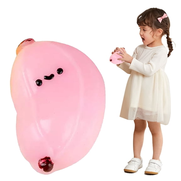 Banana Taba Squishy Squeeze Toy - PVC Fufu Squishy for Stress Relief, Anxiety Relief Soft Toy for Party Favors, Novelty Gift (Pink)