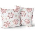 thumbnail image 2 of Pink White Snowflakes Winter Christmas Pillow Covers 16x16 Set of 2 Xmas Snow Holiday Decoration Print Decorative Outdoor Pillowcases Seasonal Farmhouse Throw Cushion Case Decor for Couch Sofa Bed, 2 of 6