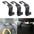 thumbnail image 2 of Bfogop Car Seat Headrest Hook 3 Pack Hanger Storage Organizer Universal for Handbag Purse Coat Universal fit Vehicle Car Black with Buckle, Universal Vehicle Storage, 2 of 7
