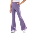 thumbnail image 3 of Mooqilaa Girls Flare Leggings Size 9-10 Years, Ribbed Knit Stretchy Casual High Waist Flare Pants Purple, 3 of 7