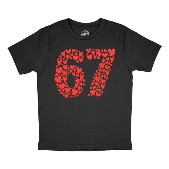 Youth Funny T Shirts 6 7 Hearts Sarcastic Valentines Day Viral Tee For Kids