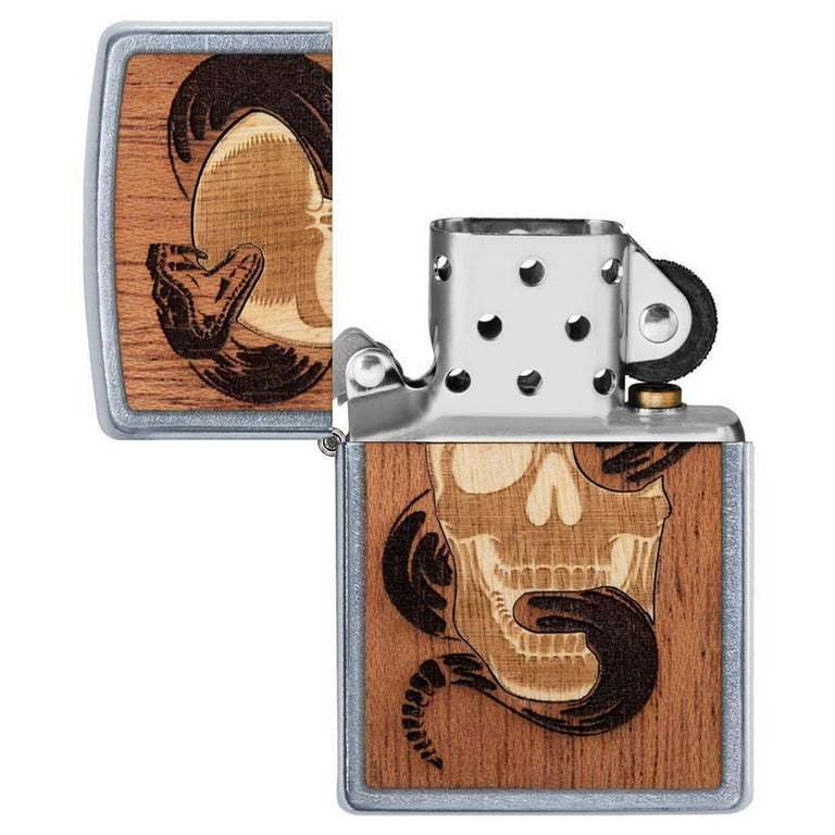 Zippo 49042 Woodchuck Street Chrome Finish Windproof Lighter