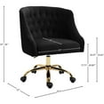thumbnail image 6 of Meridian Furniture Arden Swivel Adjustable Black Velvet and Gold Office Chair, 6 of 6