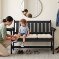 thumbnail image 6 of SERWALL Outdoor Bench for 2-Person, Weather-Resistant HDPE with Aluminum Reinforcement, Supports 660 lbs, Comfortable Seating for Patio, Garden, and Porch, Black, 6 of 8