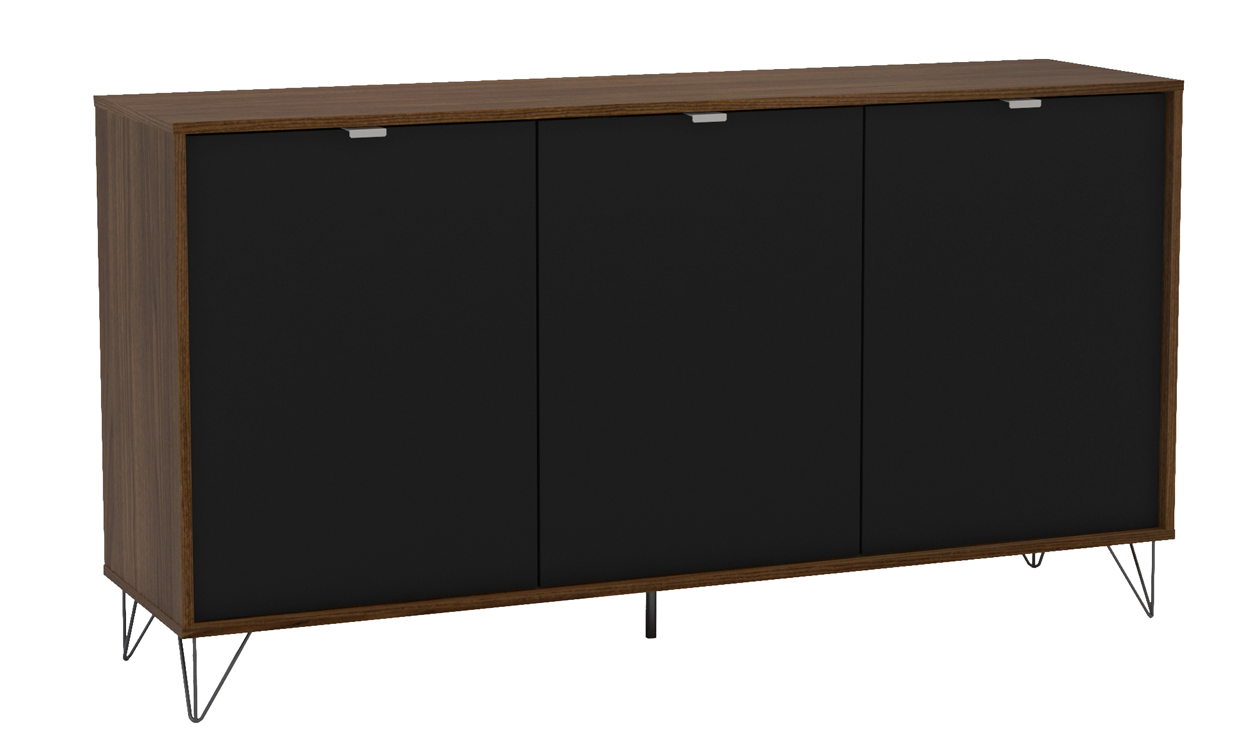 Polifurniture Montreal Sideboard, Dark Brown and Black