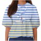thumbnail image 1 of Camisetas de Manga Corta para las Mujeres Lanterna Manga Corbata Plisado Cuello Redondo, Casual Recortado Camiseta Top para Gimnasio Y Diario, 1 of 5