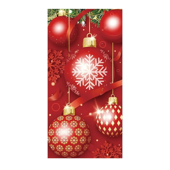 SHENGXINY 1PCS Christmas Decorations Christmas Decor Door Cover ,Cute Christmas Door Curtain- Christmas Day Door and Wall Decoration - Festival Party Decoration 70.87×35.43in Multicolor