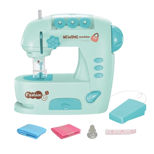 Simulación Mini de coser Juguete de aprendizaje Fabricación de reparación Electrodomésticos Artesanía para principiantes Niña Azul Sunnimix máquina de coser eléctrica