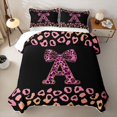 thumbnail image 2 of Erosebridal Teens Bow Letter Monogrammed A Twin Quilt Set,Bling Glitter Print Gradient Leopard Print Twin Coverlet Set for Girls Women, 2 of 7