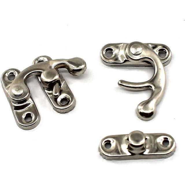 Cerradura de hebilla decorativa para estuche de joyería, cerrojo de acero al carbono de calidad, color plata antigua, con cierre de palanca, 20 unidades