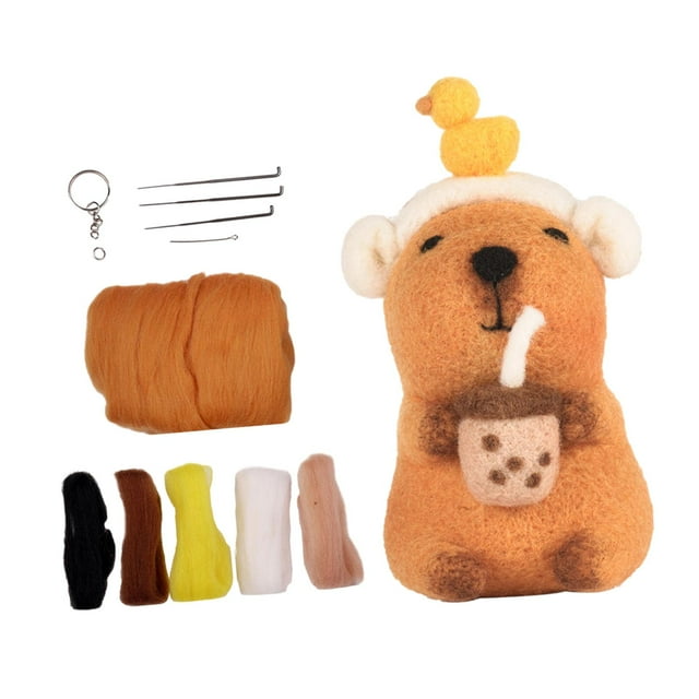 Juguete de peluche Capibara Perfecl, Material de fieltro de lana DIY, Proyecto hecho a mano