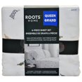 thumbnail image 1 of Roots Home 6-pc Cotton Sateen Sheet Set Queen White w/logo print, 1 of 3