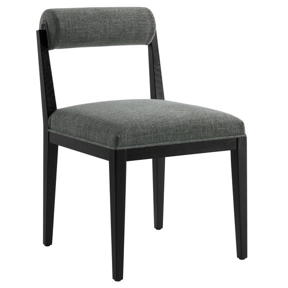 Side Dining Chair, Dark Gray, Fabric, Wood, Bar Pub Cafe Bistro Dining Kitchen Hospitality Restaurant, Modern Contemporary, HB37374