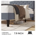 thumbnail image 6 of SHA CERLIN King Size Velvet Upholstered Bed Frame with Adjustable Diamond Button Tufted Headboard, Rivet Ornament, Grey, 6 of 8