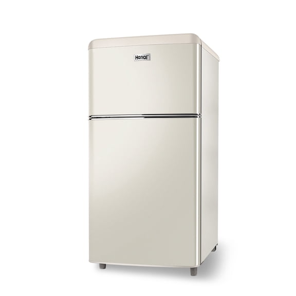 WANAI 3.5 Cu Feet Two Door Mini Fridge with Freezer,White