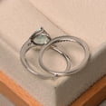 thumbnail image 3 of Heart Cut Aquamarine Bridal Ring Set - March Birthstone Halo Wedding Ring - Engagement Ring With Matching Band, 3 of 4