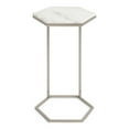thumbnail image 1 of Kate and Laurel Table en C Moderne Trillion, 16 x 14 x 28, Argent, Table d'Appoint Chic en Marbre avec Dessus Hexagonal Géométrique, 1 of 8