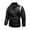 Black, variant on Men's Leather Stand Collar Motorcycle Colorblock Jacket, Black, Size L