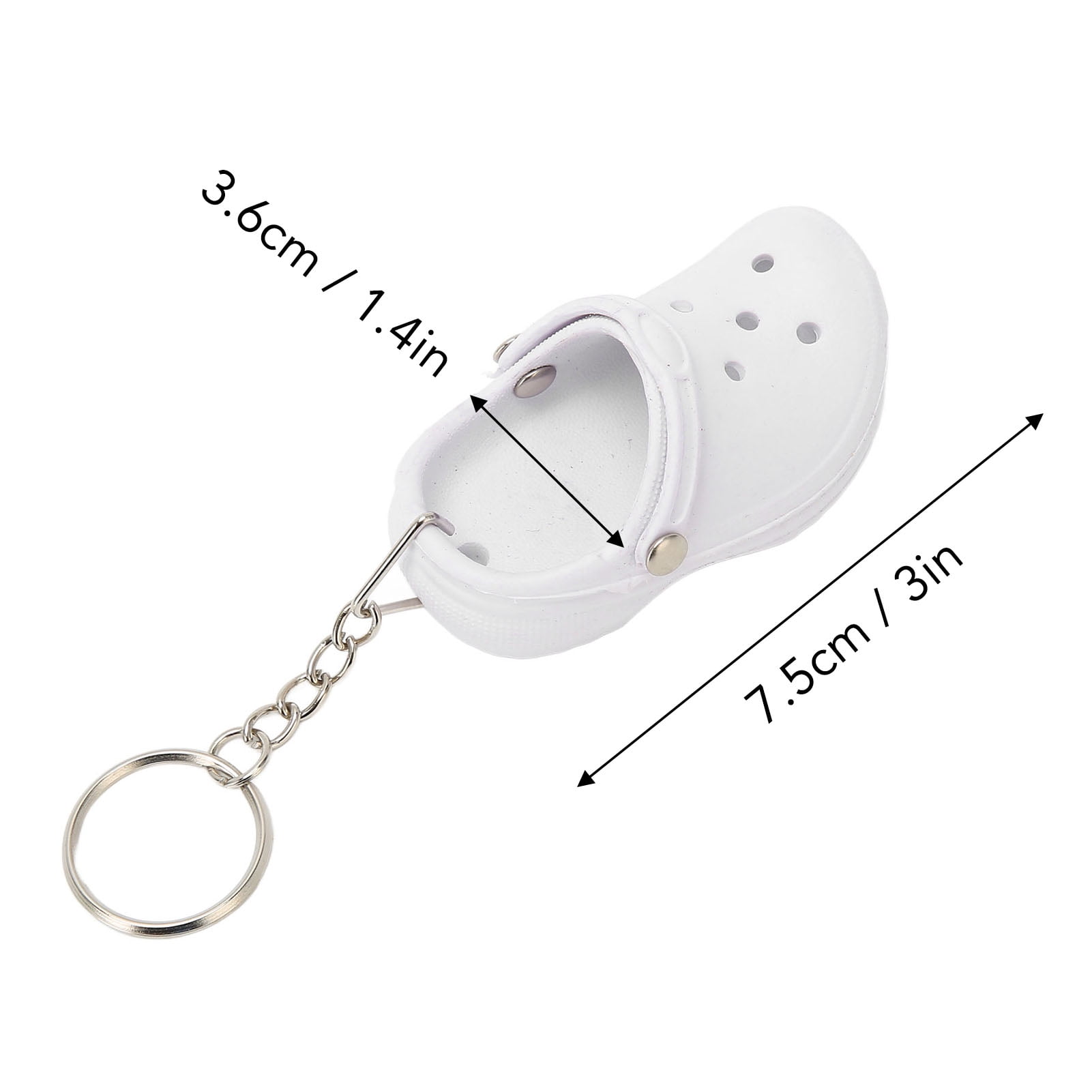 20 Pcs Cute Slipper Keyring Silicone Beach Hole Little Sandals Mini Shoe Key Ring Four Color for Decoration