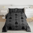 thumbnail image 2 of Feelyou Halloween Ghost Full Size Comforter Sets, Grey Damask Flower Bedding Sets, 3pcs, 2 of 8