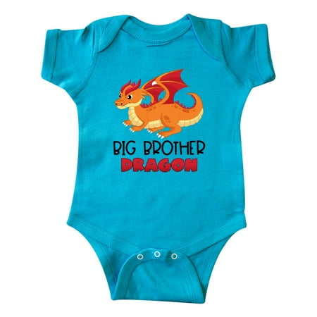 

Inktastic Big Brother Cute Red and Orange Dragon Gift Baby Boy Bodysuit