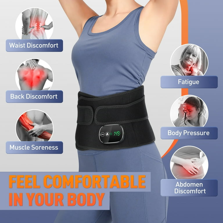 Cordless Heating Pad Back, Lower Back Heated Massager Brace Wrap, Lumbar Support Belt with 3 Heating & Vibration Modes, 3h Battery for Men & Women, Black - Walmart.com Cordless Heating Pad Back, Lower Back Heated Massager Brace Wrap, Lumbar Support Belt with 3 Heating & Vibration Modes, 3h Battery for Men & Women, Black - Walmart.com