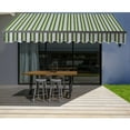 thumbnail image 1 of ALEKO Black Frame Retractable Home Patio Canopy Awning 12x10 ft, Multi Striped Green Color, 1 of 7