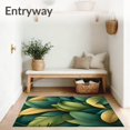 thumbnail image 3 of ODIKA 2'x3' Machine Washable Non-Slip Area Rug, Elegant Palm Leaves with Tropical Botanical Print and Anti Slip Backing High Traffic Rug, Green, 93408, 3 of 7