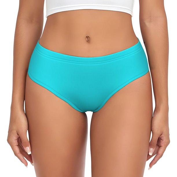Fotbe Aqua Calzones Estampados para Mujer – Ropa Interior de Algodón, Cómoda, Suave y Elástica-Large