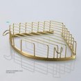 thumbnail image 5 of Shower Rack  Corner Shower Caddy Bathroom Shelves, Bathroom Shelves, Brushed Gold Metal Shower Corner Shelf, Wall Mount Shampoo Storage Shelf Rack, Bathroom Basket Holder, 5 of 6