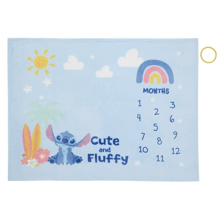 NoJo Disney Stitch Milestone Baby Blanket