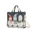 thumbnail image 7 of FORMRS Womens Corduroy Tote Bag Crossbody Shoulder Handbag with Pocket, Green Snowmen, 7 of 7