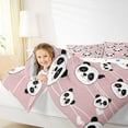 thumbnail image 4 of Manfei Cartoon Panda 2pcs Bedding Comforter Set,Geometric Stripes Twin Comforter Sets,Love Heart Print Breathable Bedding Set,Lightweight Wildlife Room Decor,Reversible, 4 of 8